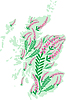 Vector clipart: Vector image map of Scotland with heather flowers