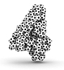 Number 4 of soccer football balls | Stock Illustration