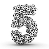 Number 5 of soccer football balls | Stock Illustration