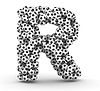 Letter R of soccer football balls | Stock Illustration
