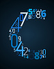 Vector clipart: Letter C, font of numbers