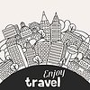 Vector clipart: Town background design with houses