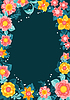 Vector clipart: Frame with pretty flowers. Beautiful decorative