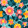 Vector clipart: Seamless pattern with pretty flowers. Beautiful