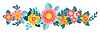 Vector clipart: Decorative element with pretty flowers. Beautiful