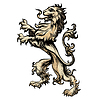 Vector clipart: Heraldry lion drawn in engraving style
