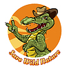 Vector clipart: Save nature logo design with alligator