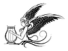 Vector clipart: Winged Greek Muse