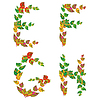 Vector clipart: English alphabet made up of branches and leaves