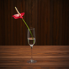 Red anthurium (Flamingo flower; Boy flower) in glas | Stock Foto