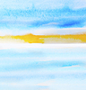 Handgemalte aquarellblauen Himmel und Sonne, abstrakt | Stock Foto