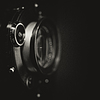 Retro view camera lens with vintage shutter, | Stock Foto