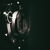 Retro view camera lens with vintage shutter, | Stock Foto