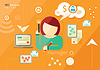 Vector clipart: Manager profession. Workplace office desk