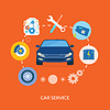 Vector clipart: Auto mechanic service flat icons of maintenance