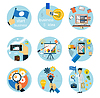 Vector clipart: Icons set for business, e-shopping, logistics