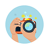Vector clipart: Hands holding camera and photographing