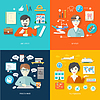 Vector clipart: travel agent, architect, dentist and programmer