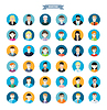 Vector clipart: Set of stylish avatars man and woman icons
