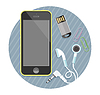 Vector clipart: Smartphone with headphones