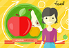 Vector clipart: Healthy lifestyle foods concept