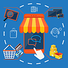 Vector clipart: Internet shopping concept smartphone with awning
