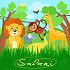 Vector clipart: Cute african safari animals