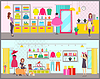Vector clipart: Woman Shopping in Brand Clothes Boutique
