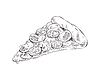 Vector clipart: pizza slice monochrome sketch