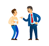 Vector clipart: Boss Chief Executive Angry with Office Worker