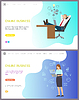 Vector clipart: Online Business, Boss Company Leader Relaxing