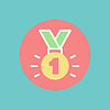 Vector clipart: Winners Medal for First Place, Victory Gold Award