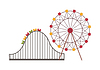 Vector clipart: Ferris Wheel and Roller Coaster, Attraction