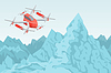 Vector clipart: Drone Flying Over Mountain Range Helicopter
