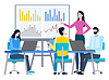 Vector clipart: Business Seminar, Boss or Coach with Presentation