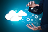 Man showing cloud technology | Stock Foto