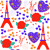 Vector clipart: Romantic seamless pattern and seamless pattern in