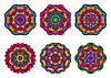 Vector clipart: Set of mandalas. Beautiful flowers