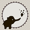 Vector clipart: Smart card with an elephant 