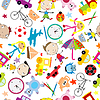 Vector clipart: Seamless pattern with toys, background for kids