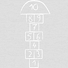Vector clipart: White hopscoth drawn with chalk