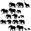 Vector clipart: Background with elephants silhouettes
