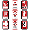 Vector clipart: Fire caution signs