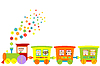 Vector clipart: Train with happy children