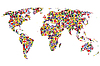 Vector clipart: World map made of flags