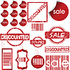 Vector clipart: Set of red labels, tags, stamps and stickers