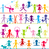 Vektor Cliparts: Hintergrund mit stilisierten Kinder spielen