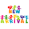 Vector clipart: NEW ARRIVAL concept with children