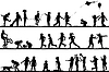 Vector clipart: Children silhouettes playing outdoor