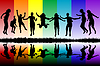 Vector clipart: Children silhouettes jumping